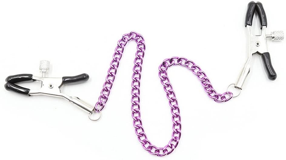 Nippelklemme mit lila Kette – Bild 2