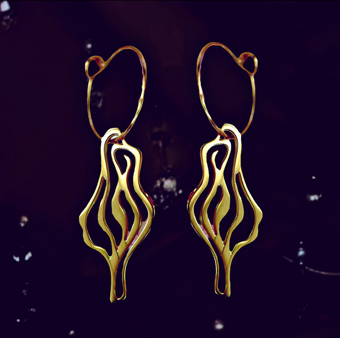 Vulva-Ohrring "Gold" von Luise Zücker (einzeln/ Paar) – Bild 3