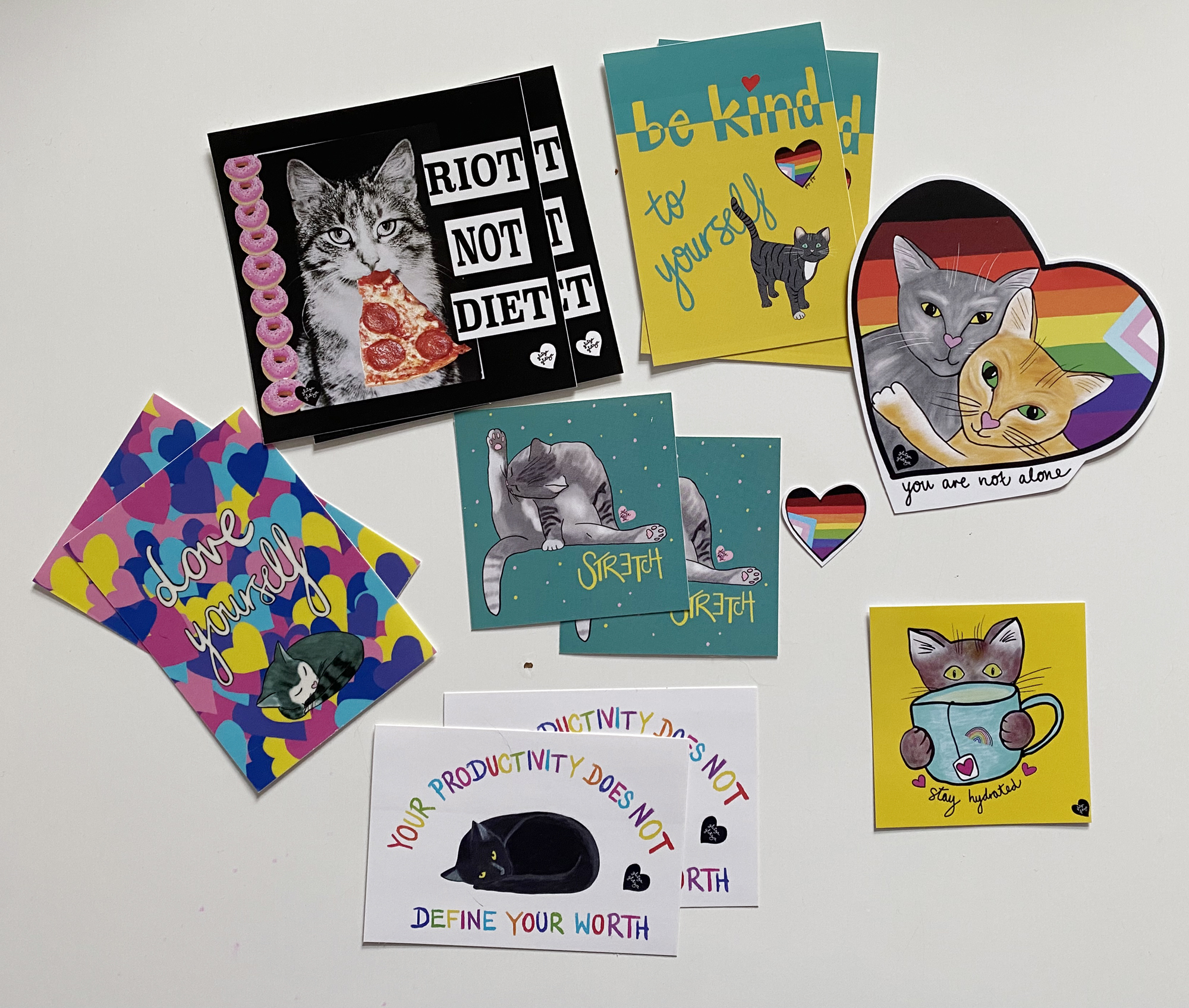 Sticker-Set “selfcare cats” von DTglitzaglitza – Bild 3