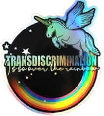 Holo-Sticker "Transdiscrimination is so over the rainbow" von Yori Gagarim