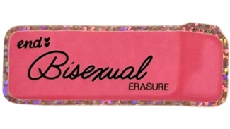 Sticker von The Peach Fuzz - End Bisexual Erasure