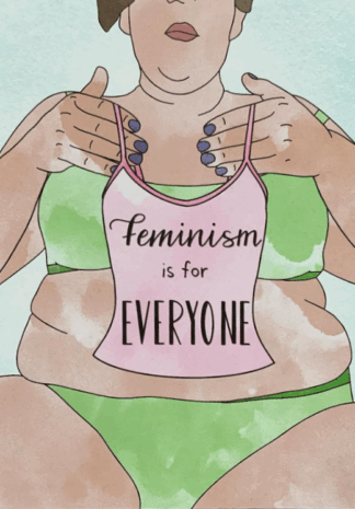 Postkarte Baschdlmaidli - Feminism is for everyone