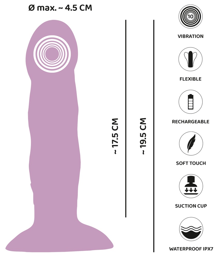 Dildo mit Vibration “Purple Vibrator” von Heart Guy – Bild 11