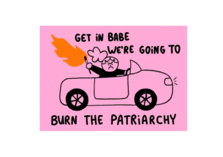 Postkarte Jenne Grassmann - Get in babe we're going to burn the patriarchy