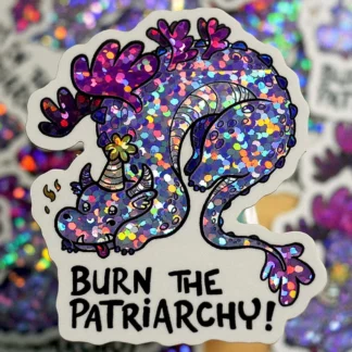 Glitzer-Sticker "Burn the Patriarchy" von Louie Läuger
