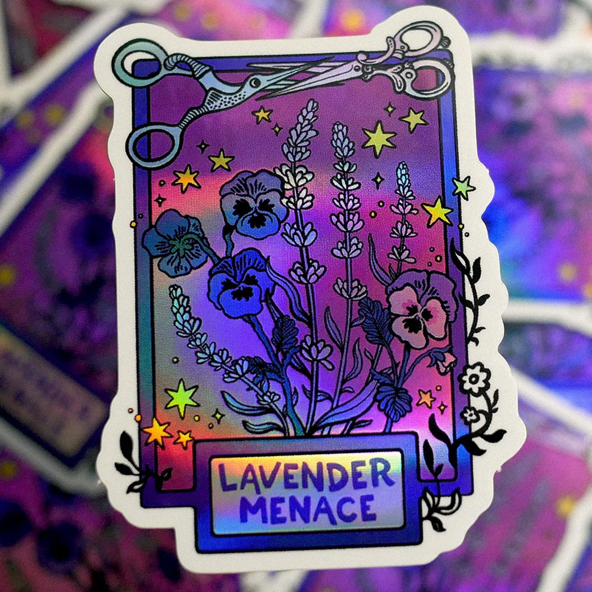 Holo-Sticker "Lavender Menace" von Louie Läuger