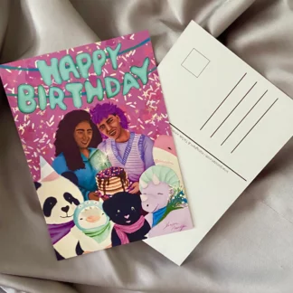 Postkarte "Happy Birthday" von Xinan Pandan