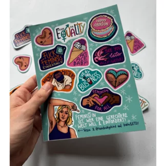 Stickerbogen "Stickers for Equality" (türkis) von Tessa Goliasch